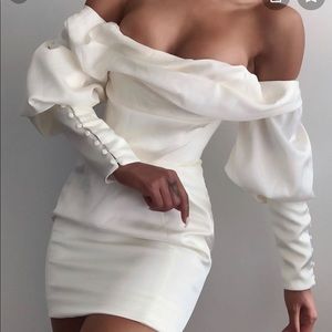 House Of CB 'Santana' Ivory Draped Corset Dress
